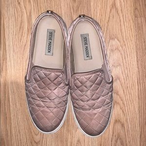 Pink slip on shoes
